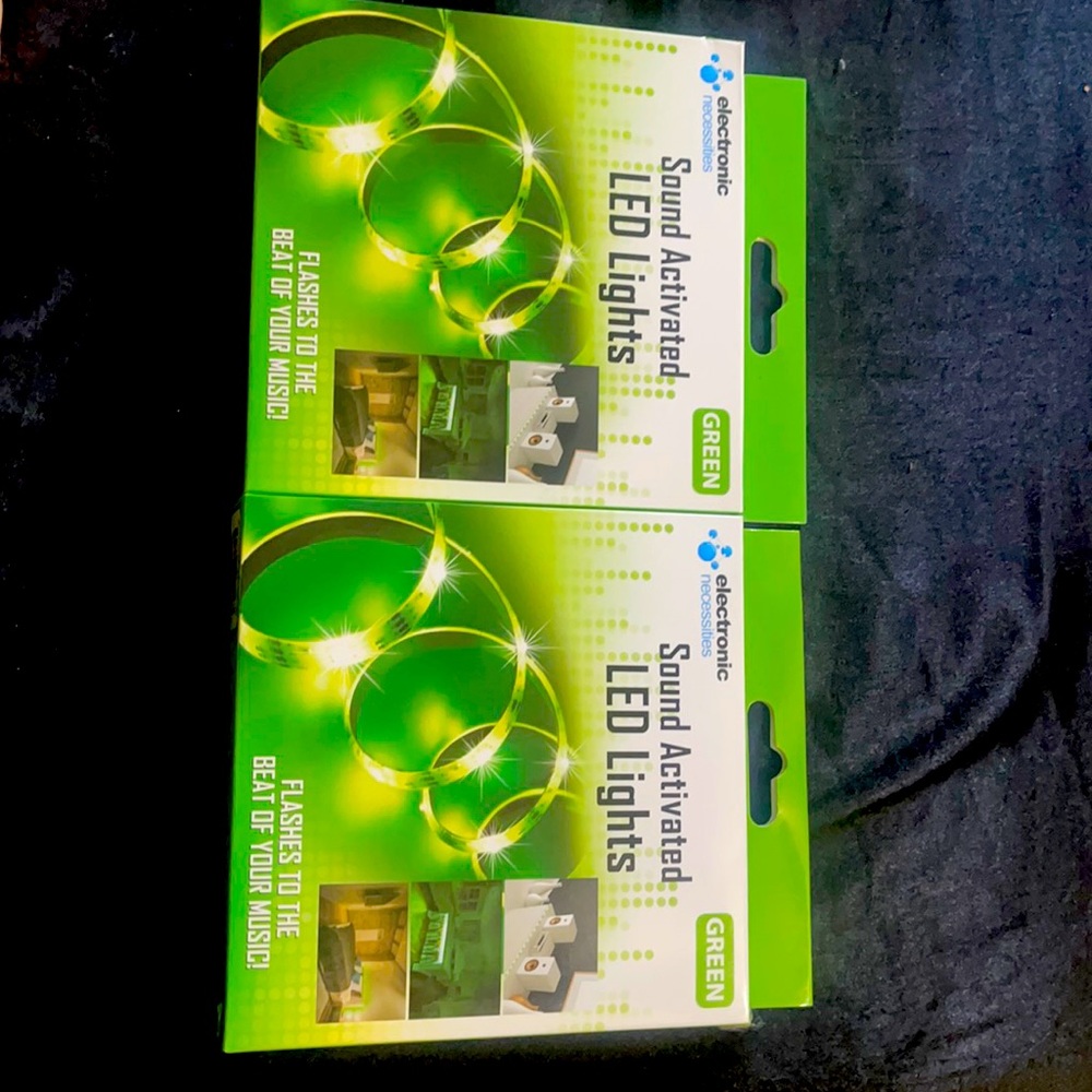 2 Pack of Green Sound Activated LED Lights